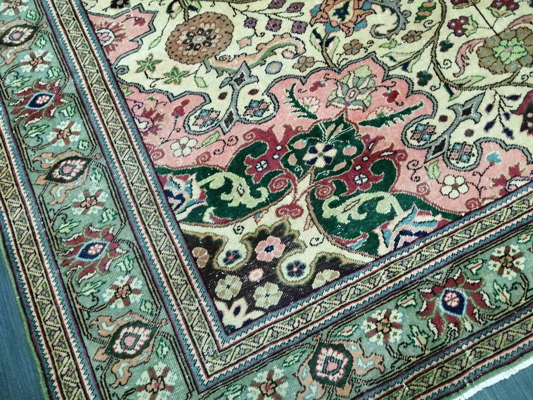 Beige Turkish Oushak Rug 6' 6" x 9' 8" Hand-Knotted view 9