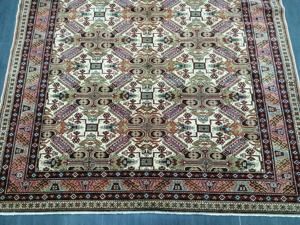 Beige Turkish Oushak Rug 6' 4" x 9' 4" Hand-Knotted view 9