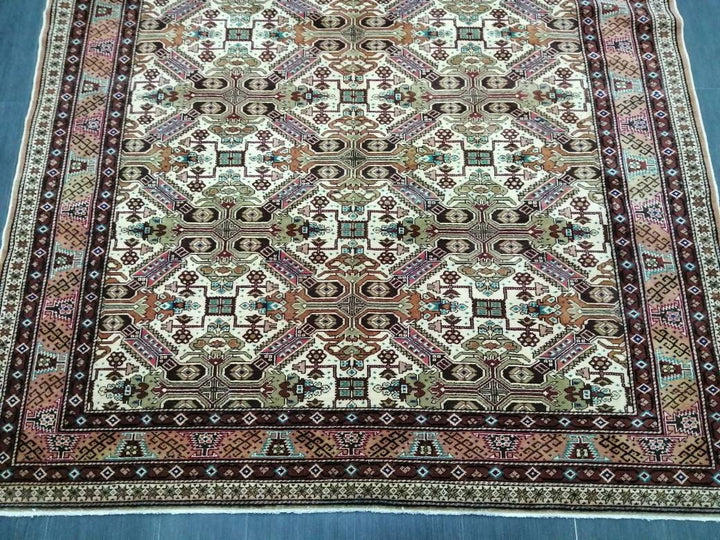 Beige Turkish Oushak Rug 6' 4" x 9' 4" Hand-Knotted view 9