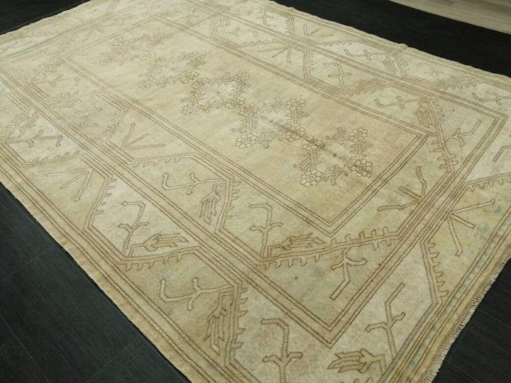 Beige Turkish Oushak Rug 6' 5" x 9' 5" Hand-Knotted view 9
