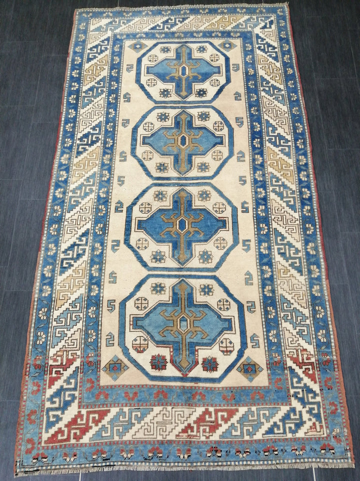 Turkish Runner Rug 4' 8" x 8' 9" Hand-Knotted border