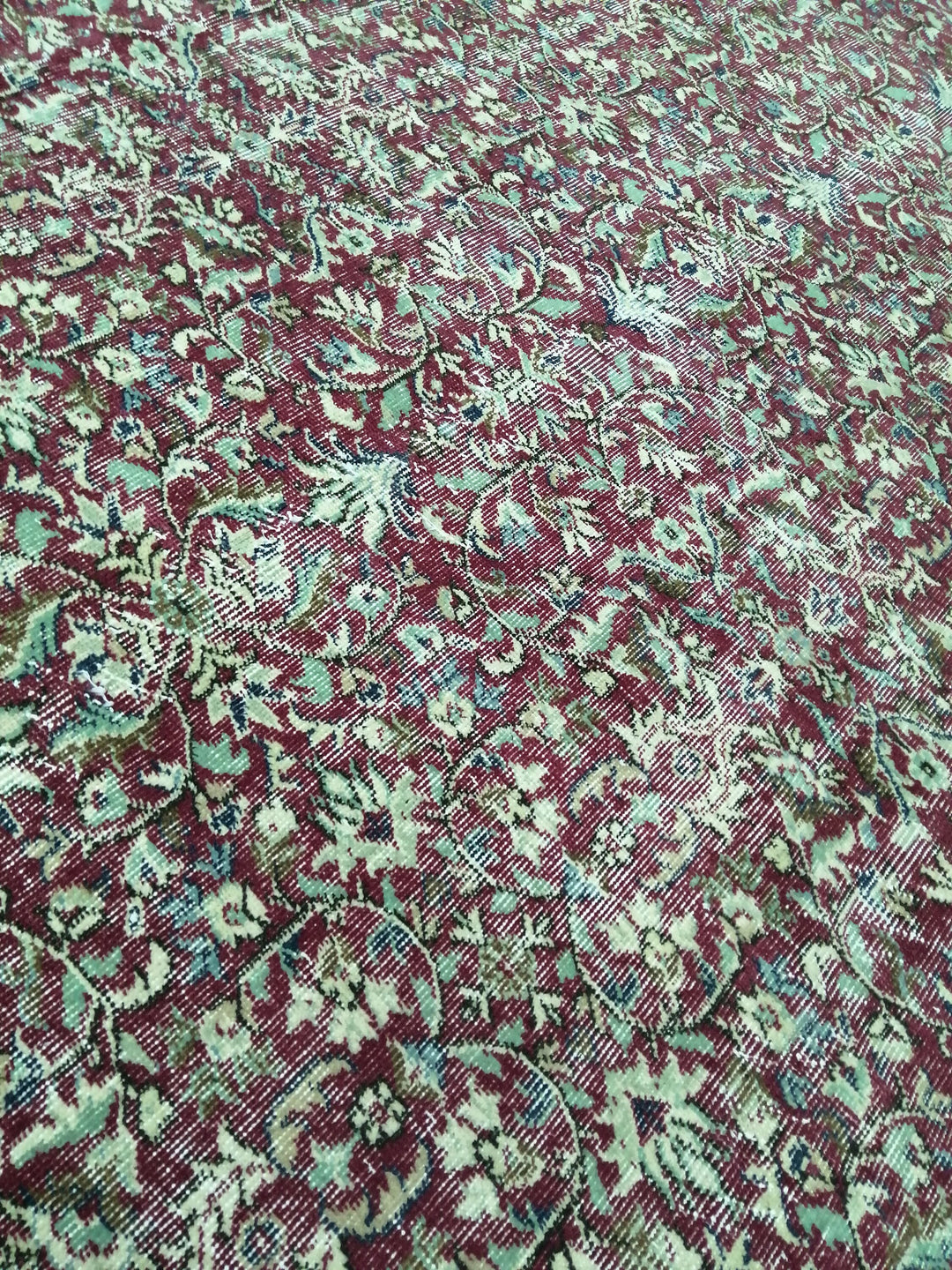 Tan Turkish Runner Rug 6' 9" x 9' 9" Hand-Knotted border