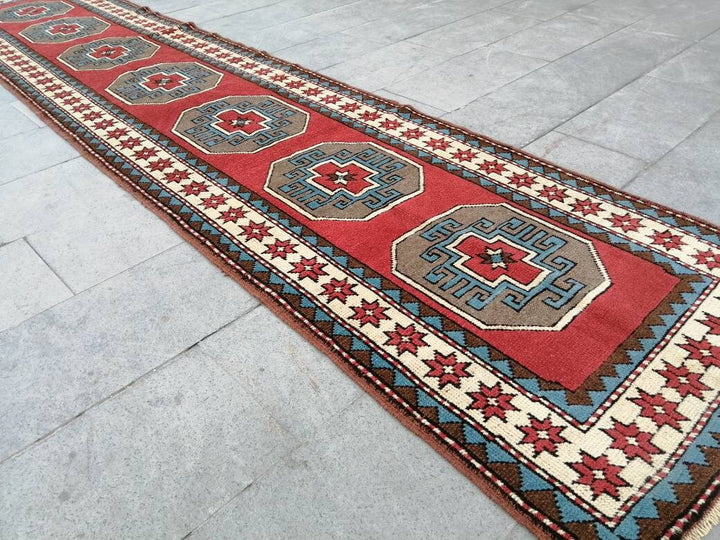 Beige Turkish Runner Rug 2' 10" x 13' 2" Hand-Knotted view