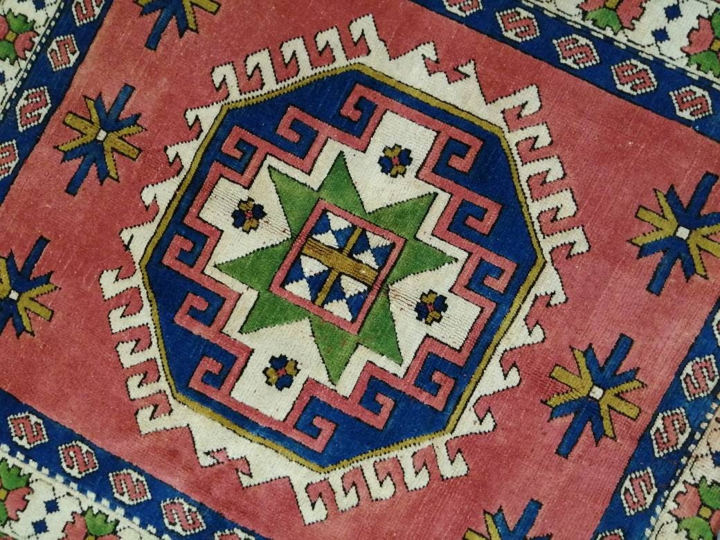 Beige Turkish Runner Rug 5' 2" x 5' 8" Hand-Knotted field