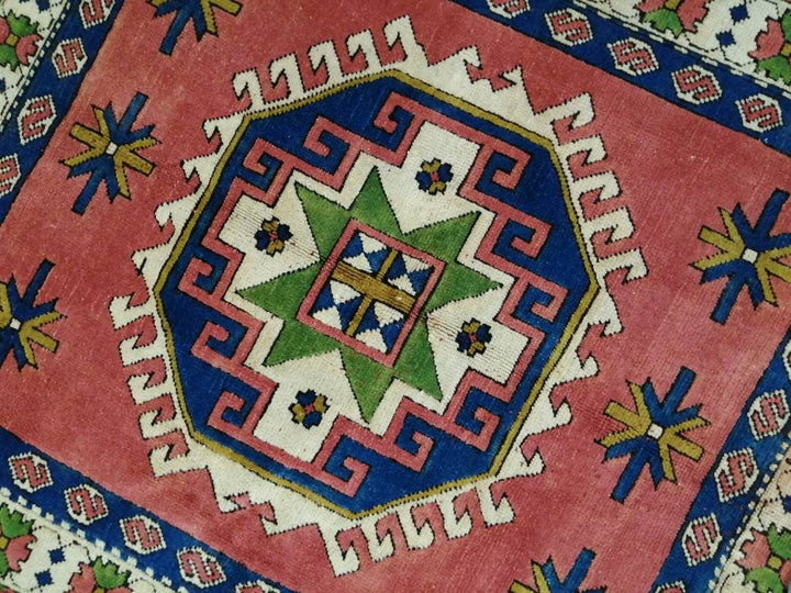 Beige Turkish Runner Rug 5' 2" x 5' 8" Hand-Knotted field