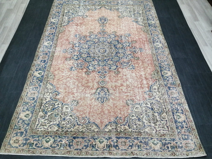 Beige Turkish Oushak Rug 6' 4" x 9' 7" Hand-Knotted view 9