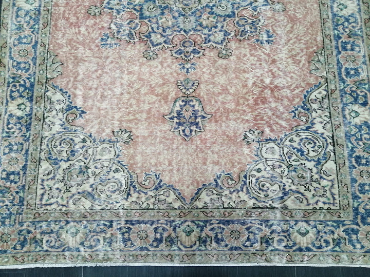 Beige Turkish Oushak Rug 6' 4" x 9' 7" Hand-Knotted view