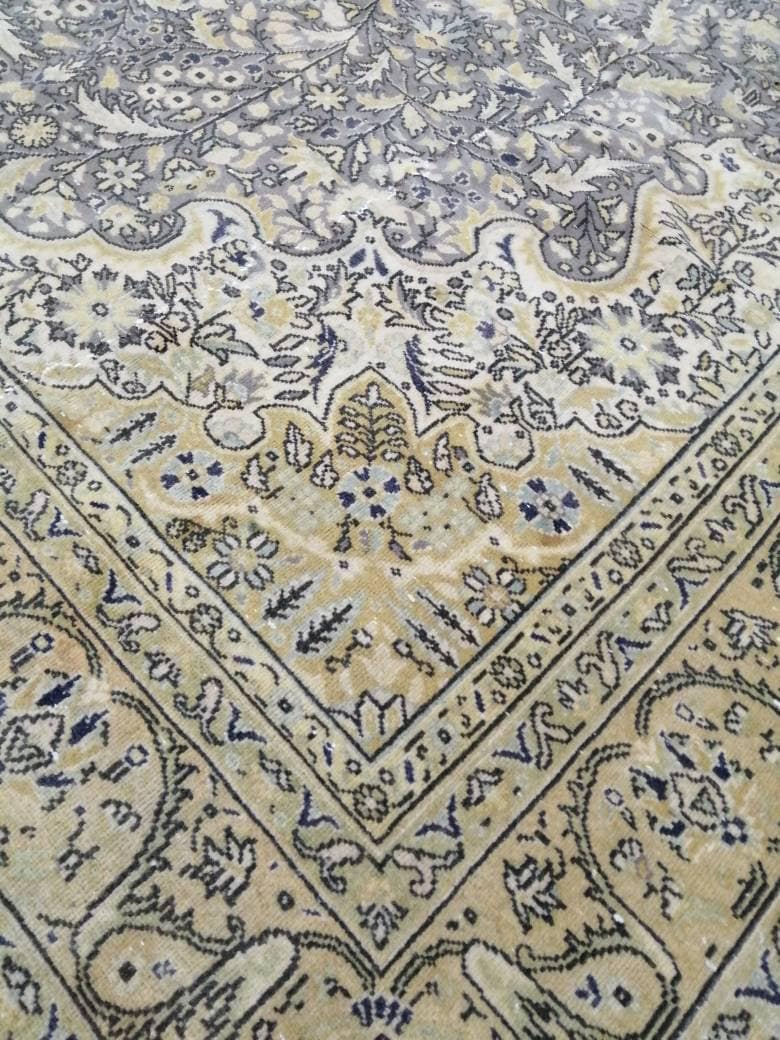 Beige Turkish Runner Rug 6' 6" x 9' 11" Hand-Knotted view 9