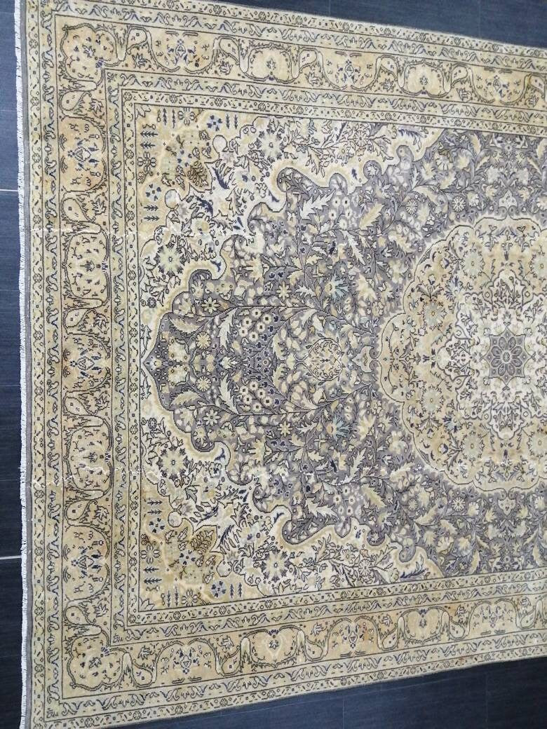 Beige Turkish Runner Rug 6' 6" x 9' 11" Hand-Knotted view