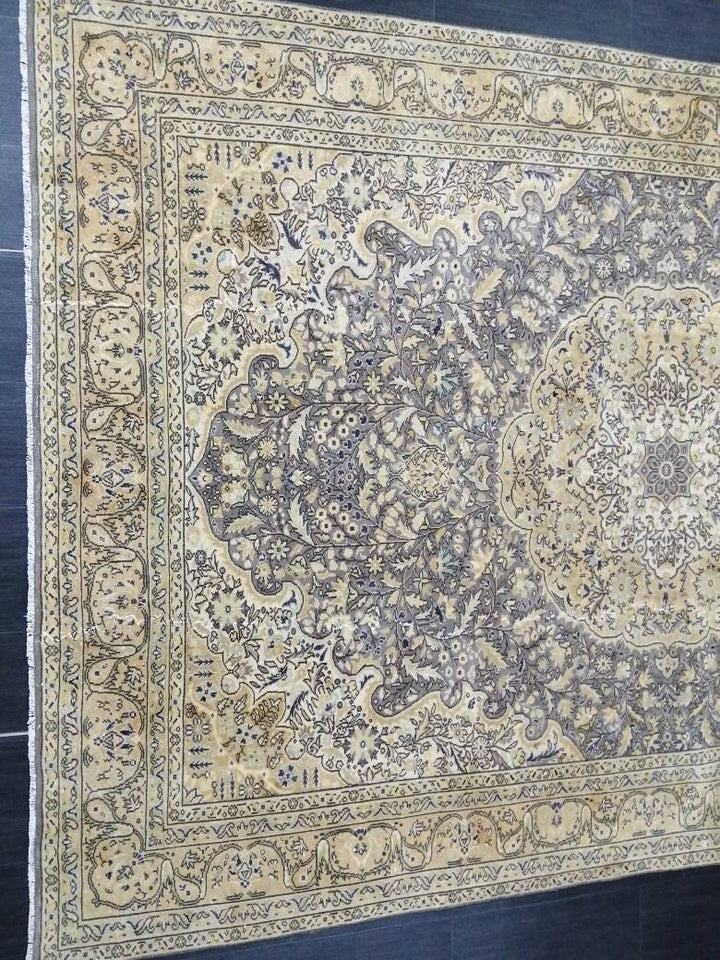 Beige Turkish Runner Rug 6' 6" x 9' 11" Hand-Knotted view