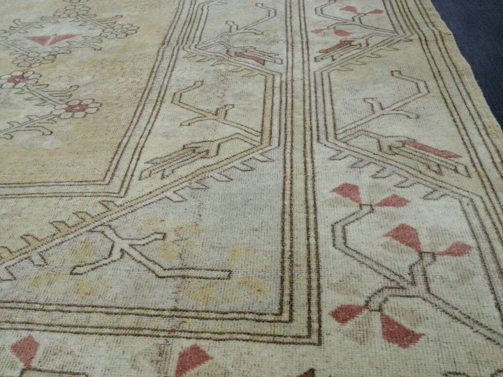 Beige Turkish Oushak Rug 6' 9" x 9' 6" Hand-Knotted view