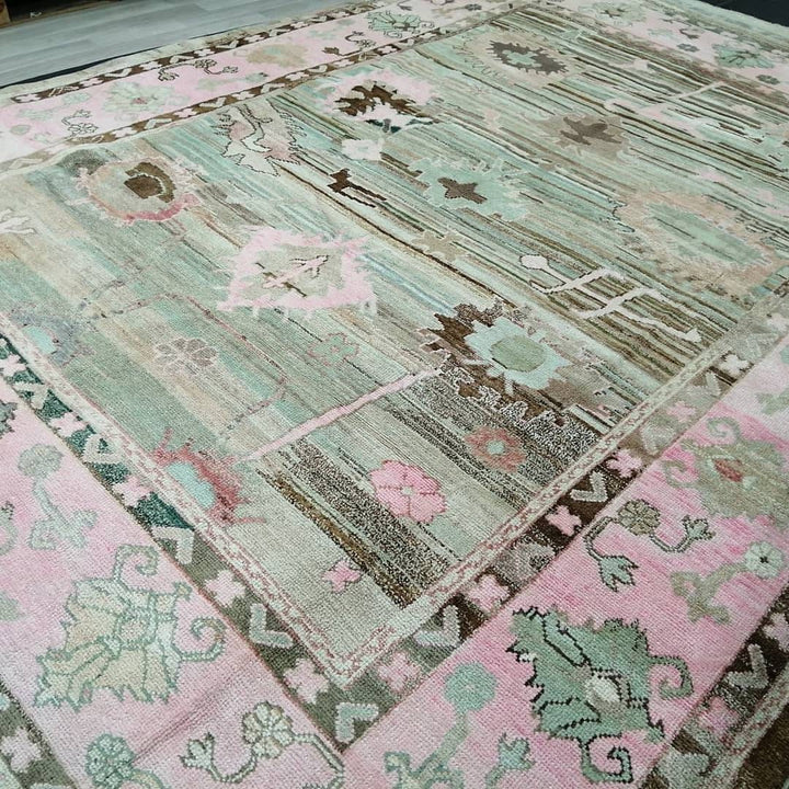 Turkish Oushak Rug 9' 3" x 12' 3" Hand-Knotted