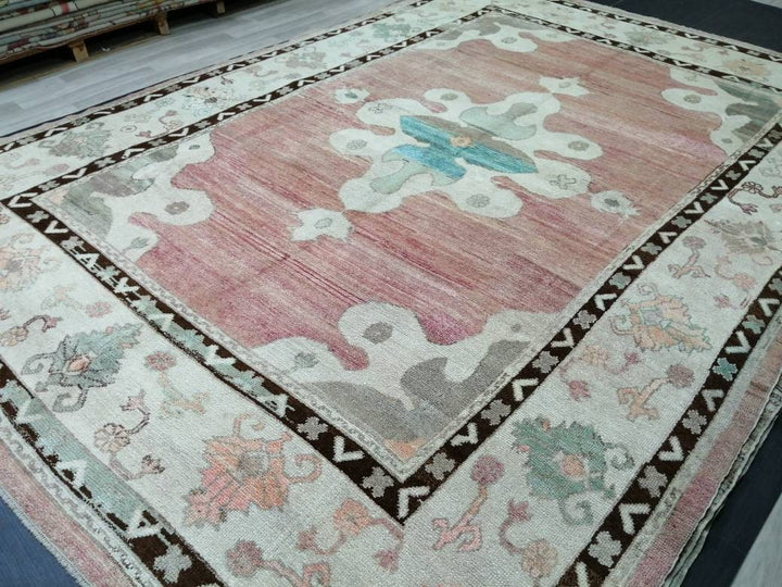 Turkish Oushak Rug 9' 1" x 12' 9" Hand-Knotted