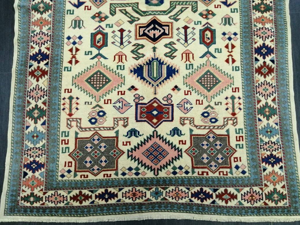 Beige Turkish Runner Rug 5' 1" x 7' Hand-Knotted view