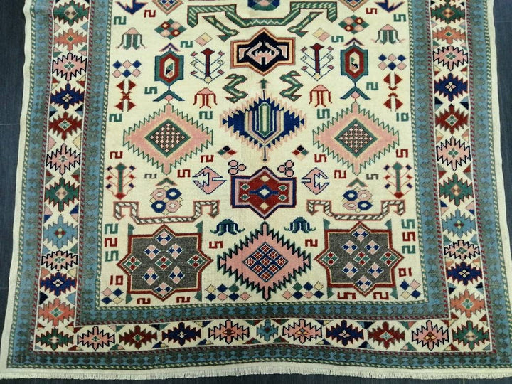 Beige Turkish Runner Rug 5' 1" x 7' Hand-Knotted view