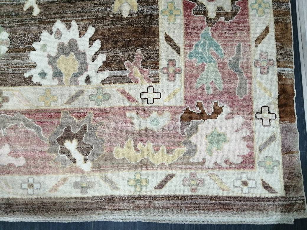 Turkish Oushak Rug 9' 3" x 12' 2" Hand-Knotted field