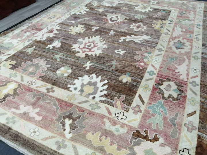 Turkish Oushak Rug 9' 3" x 12' 2" Hand-Knotted