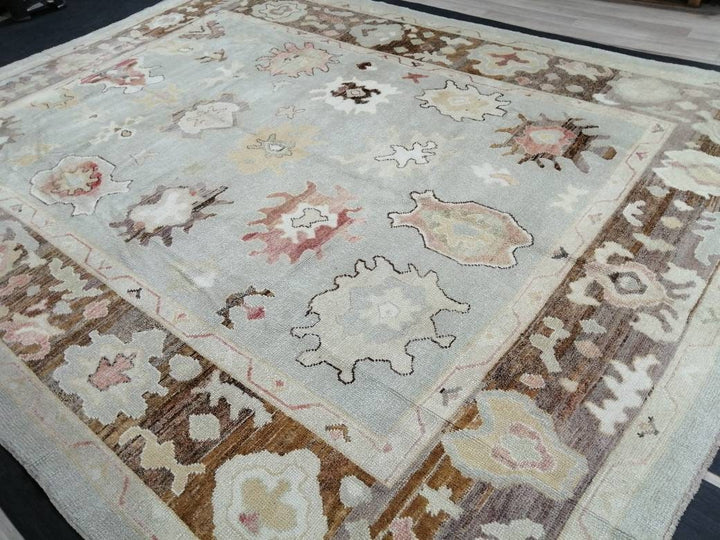 Turkish Oushak Rug 9' 3" x 11' 4" Hand-Knotted