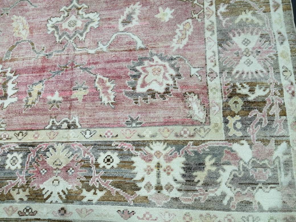 Turkish Oushak Rug 8' 4" x 10' 1" Hand-Knotted reverse