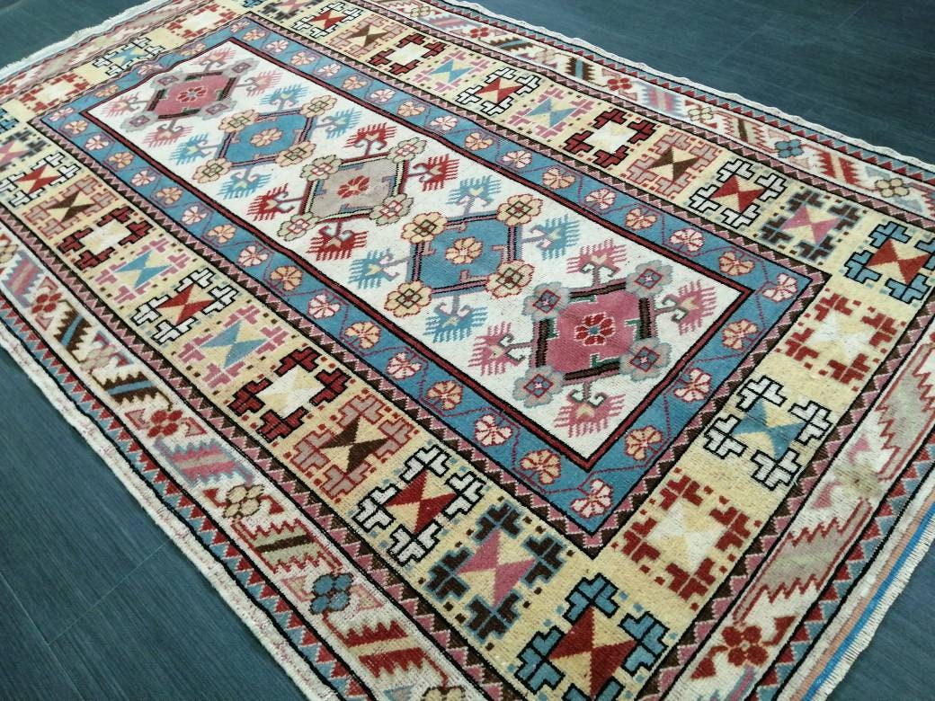 Rust Turkish Runner Rug 3' 11" x 6' 5" Hand-Knotted