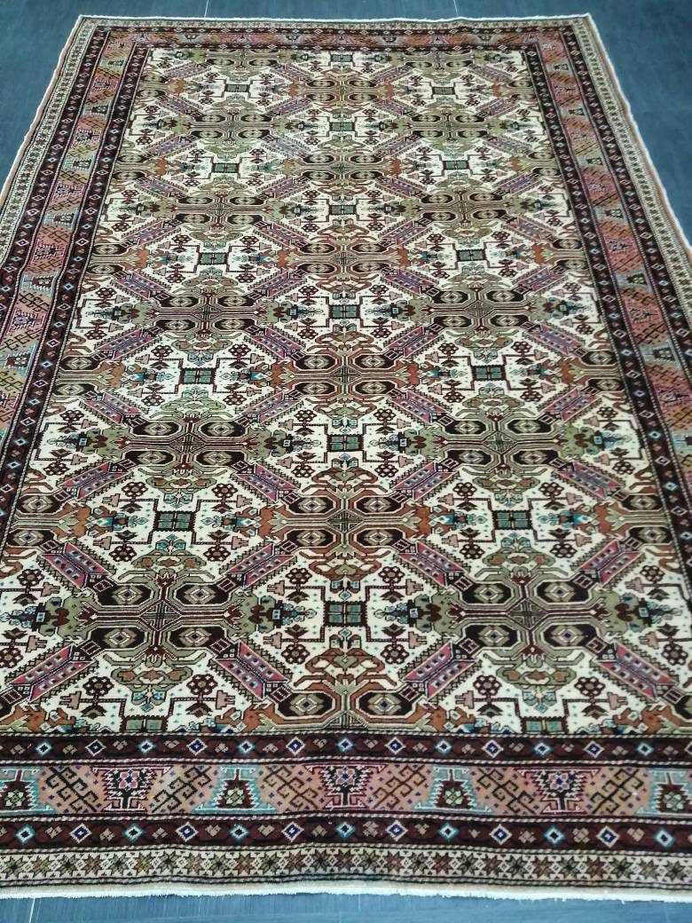 Beige Turkish Oushak Rug 6' 4" x 9' 4" Hand-Knotted view
