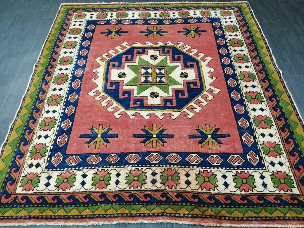 Beige Turkish Runner Rug 5' 2" x 5' 8" Hand-Knotted view 9