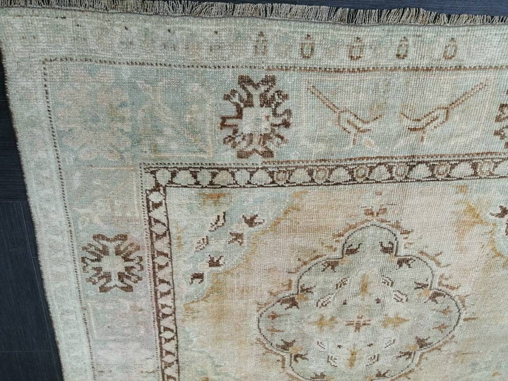 Tan Turkish Runner Rug 4' 11" x 12' 8" Hand-Knotted view 9