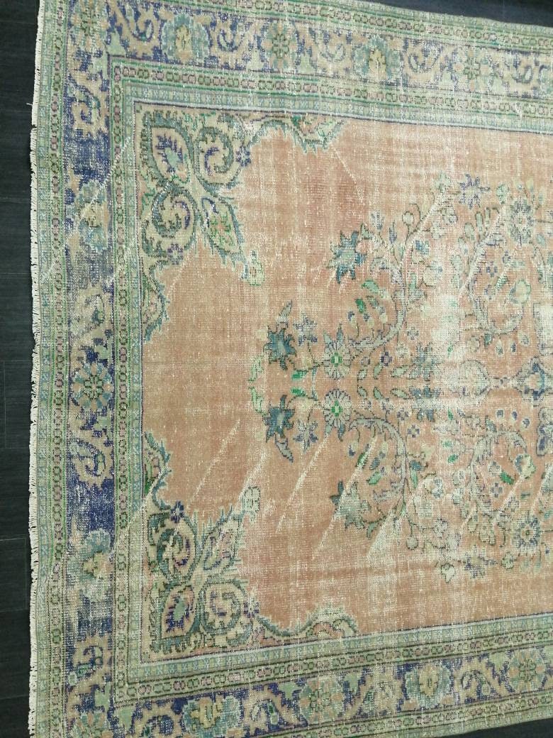 Blue Turkish Oushak Rug 8' x 12' Hand-Knotted | No. WR96437