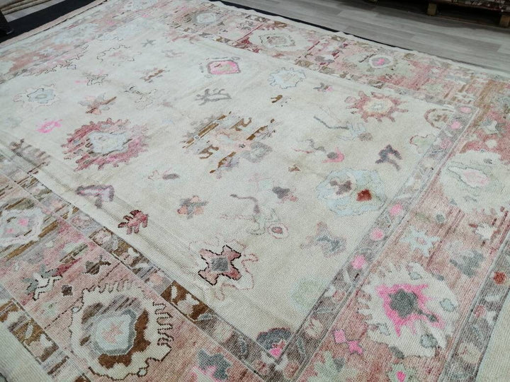 Turkish Oushak Rug 9' x 12' 2" Hand-Knotted