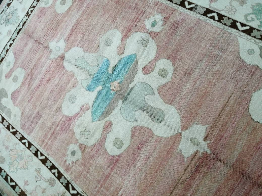 Turkish Oushak Rug 9' 1" x 12' 9" Hand-Knotted reverse