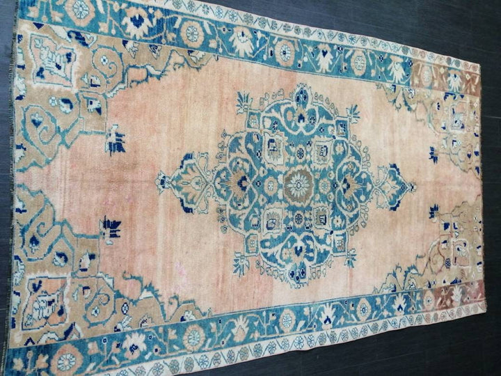 Blue Turkish Oushak Rug 5' 6" x 8' 11" Hand-Knotted | No. WR89231