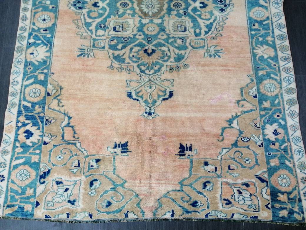 Blue Turkish Oushak Rug 5' 6" x 8' 11" Hand-Knotted | No. WR89231