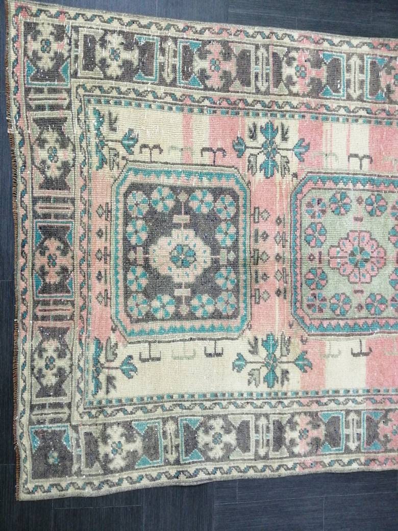 Beige Turkish Runner Rug 4' 5" x 19' 3" Hand-Knotted field