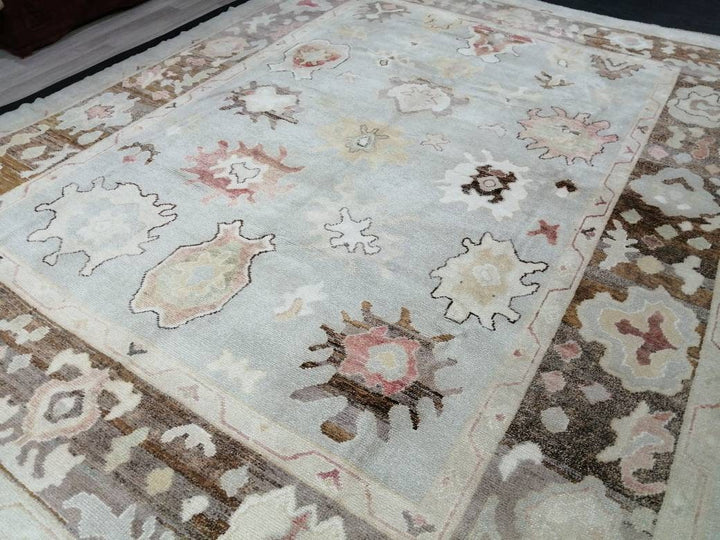 Turkish Oushak Rug 9' 3" x 11' 4" Hand-Knotted field
