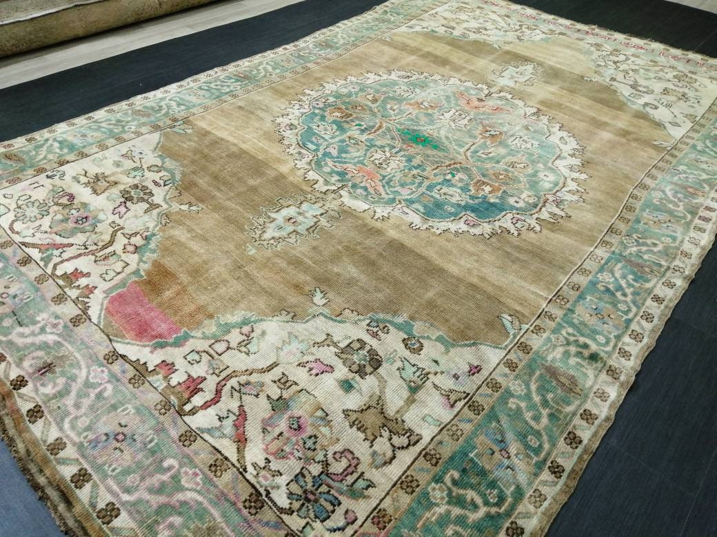 Turkish Runner Rug 6' 8" x 10' 10" Hand-Knotted