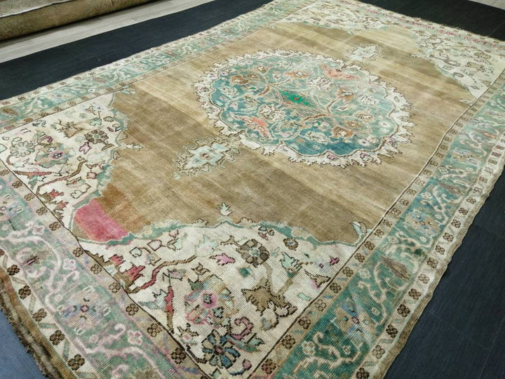 Turkish Runner Rug 6' 8" x 10' 10" Hand-Knotted
