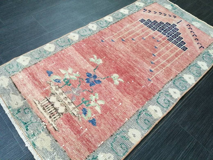Rust Turkish Oushak Rug 2' x 4' Hand-Knotted