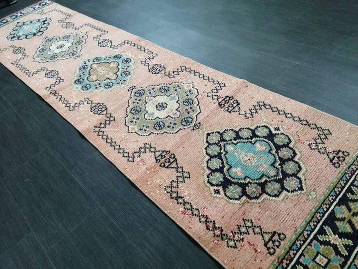 Beige Turkish Runner Rug 2' 7" x 10' 11" Hand-Knotted view
