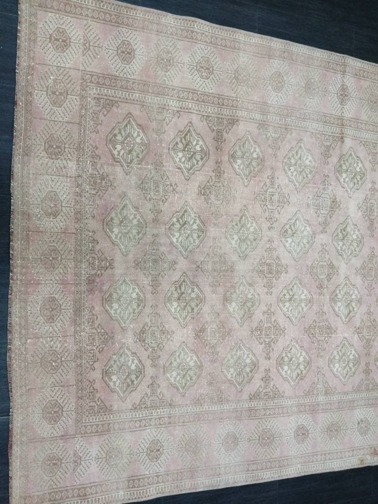 Pink Turkish Oushak Rug 6' 2" x 9' 1" Hand-Knotted view 9
