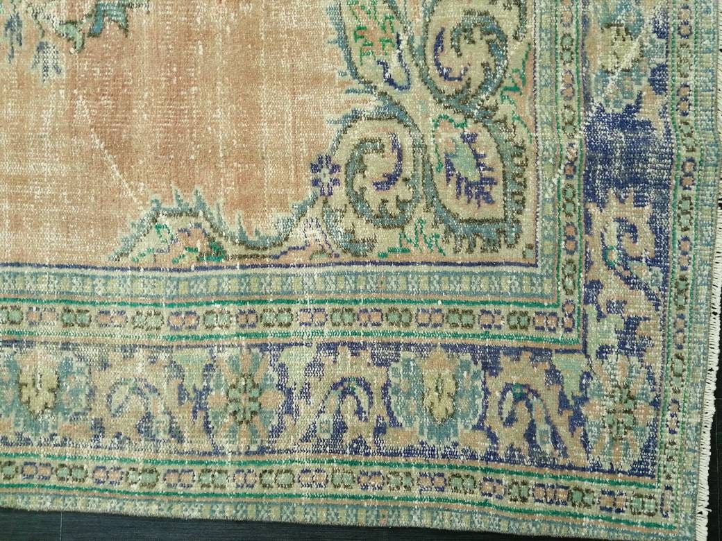 Blue Turkish Oushak Rug 8' x 12' Hand-Knotted | No. WR96437