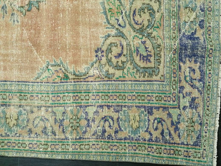Blue Turkish Oushak Rug 8' x 12' Hand-Knotted | No. WR96437