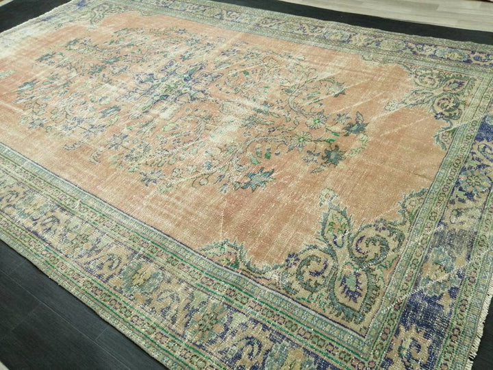 Blue Turkish Oushak Rug 8' x 12' Hand-Knotted | No. WR96437
