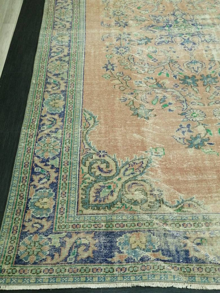 Blue Turkish Oushak Rug 8' x 12' Hand-Knotted | No. WR96437