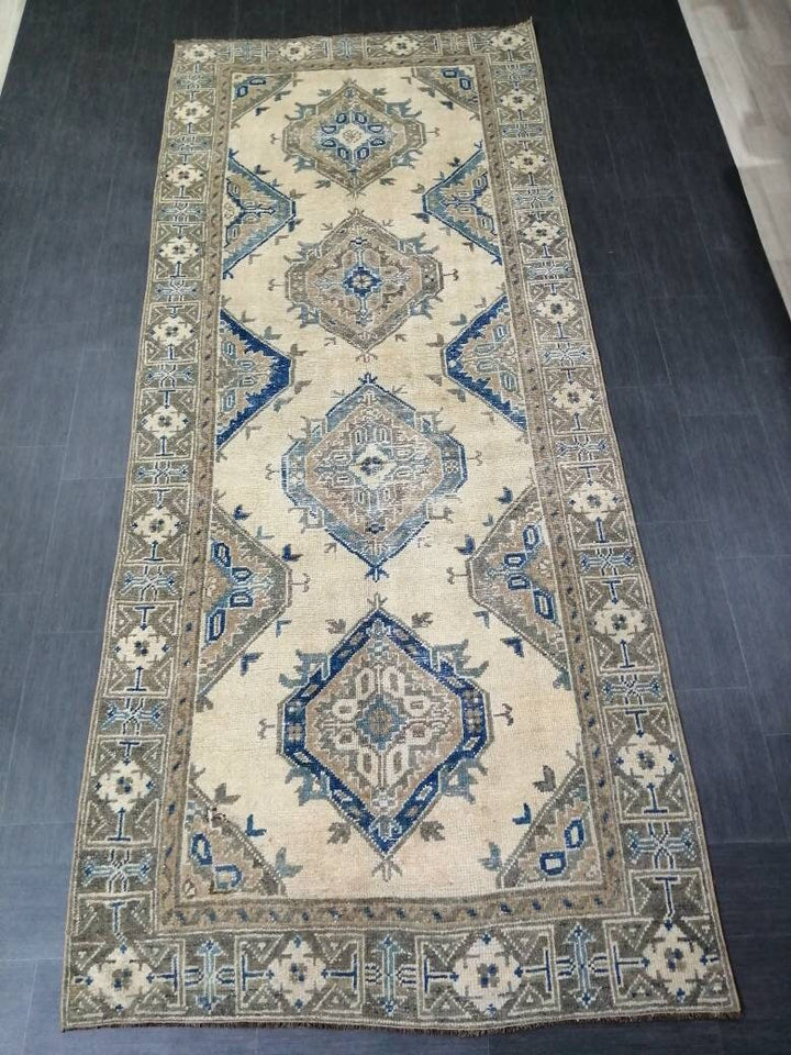 Blue Turkish Runner Rug 5' x 11' 11" Hand-Knotted | No. WR58279