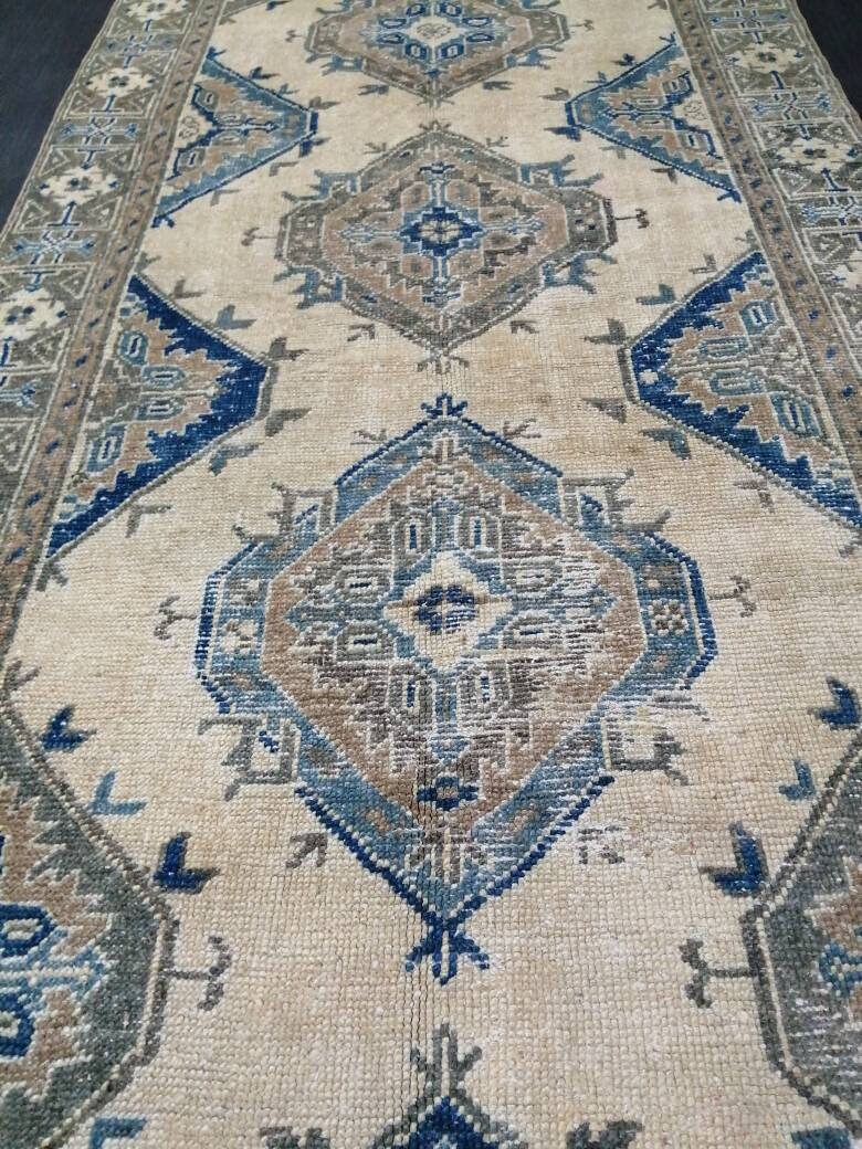 Blue Turkish Runner Rug 5' x 11' 11" Hand-Knotted | No. WR58279