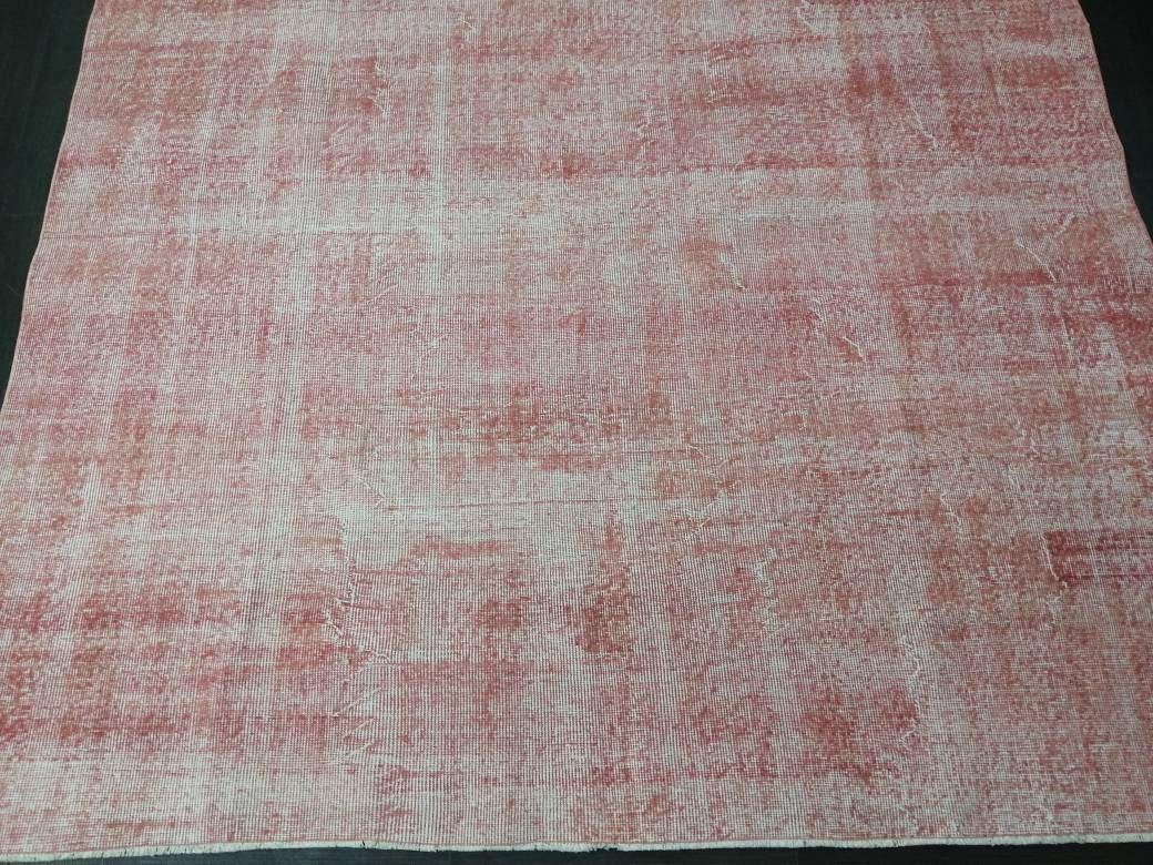 Pink Turkish Oushak Rug 6' 8" x 10' 5" Hand-Knotted field