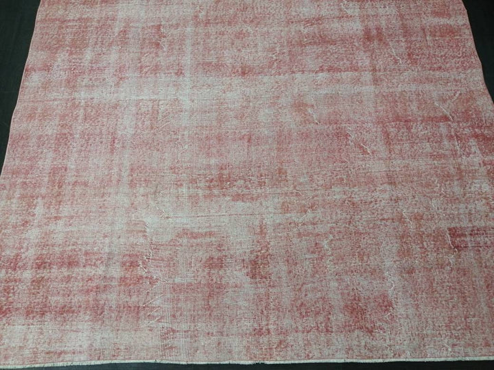 Pink Turkish Oushak Rug 6' 8" x 10' 5" Hand-Knotted field