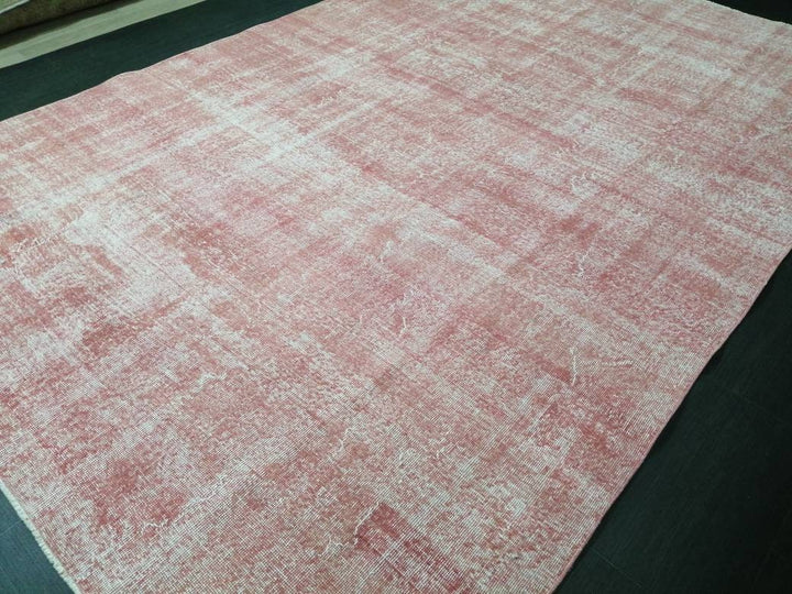 Pink Turkish Oushak Rug 6' 8" x 10' 5" Hand-Knotted view