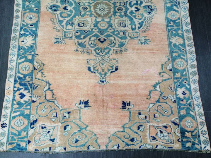 Blue Turkish Oushak Rug 5' 6" x 8' 11" Hand-Knotted | No. WR89231