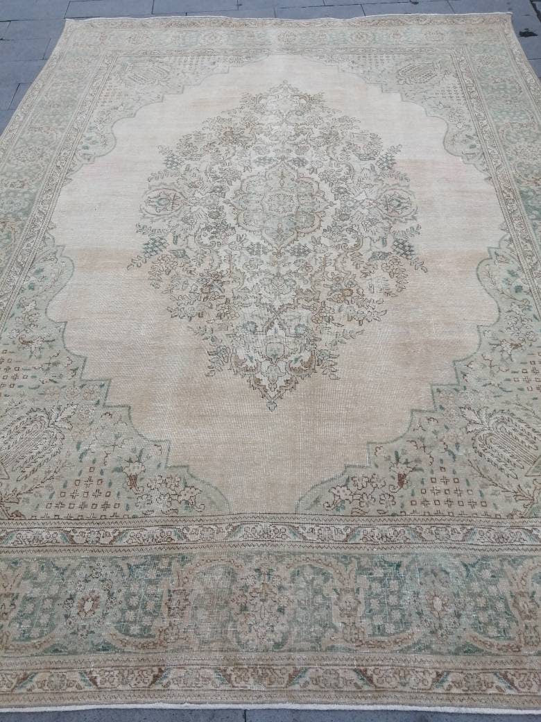 Muted Vintage Turkish Rug 6' 4" x 9' 7" - No. WR58446